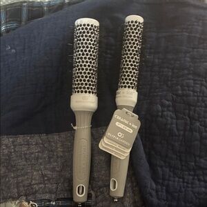 Olivia Garden Gray Ceramic+Ion Round Hair Brush - 19/25mm (Set of 2)